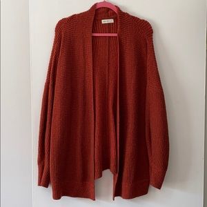 burnt orange cardigan